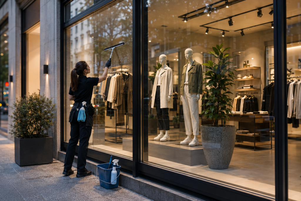 Escaparate limpio y cuidado para atraer más clientes al negocio